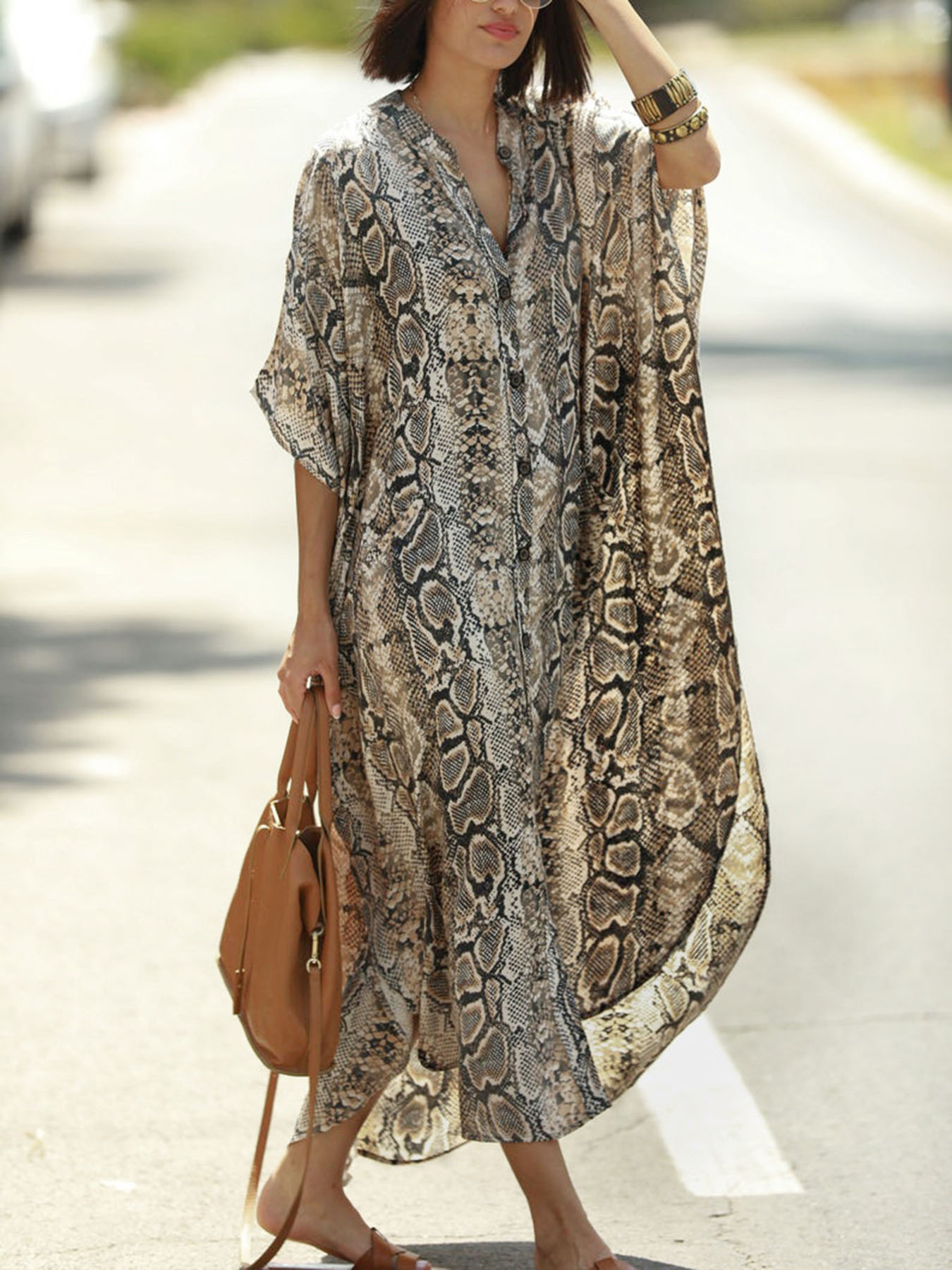 Cover Up Kaftan - Strandjurk met Boheemse print | Kaftan-jurk