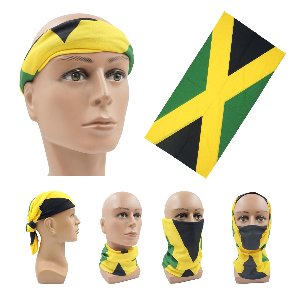 Headband Summer Knit - Ademend Hardlopen Gezichtsmasker Sjaals Jamaica Vlag