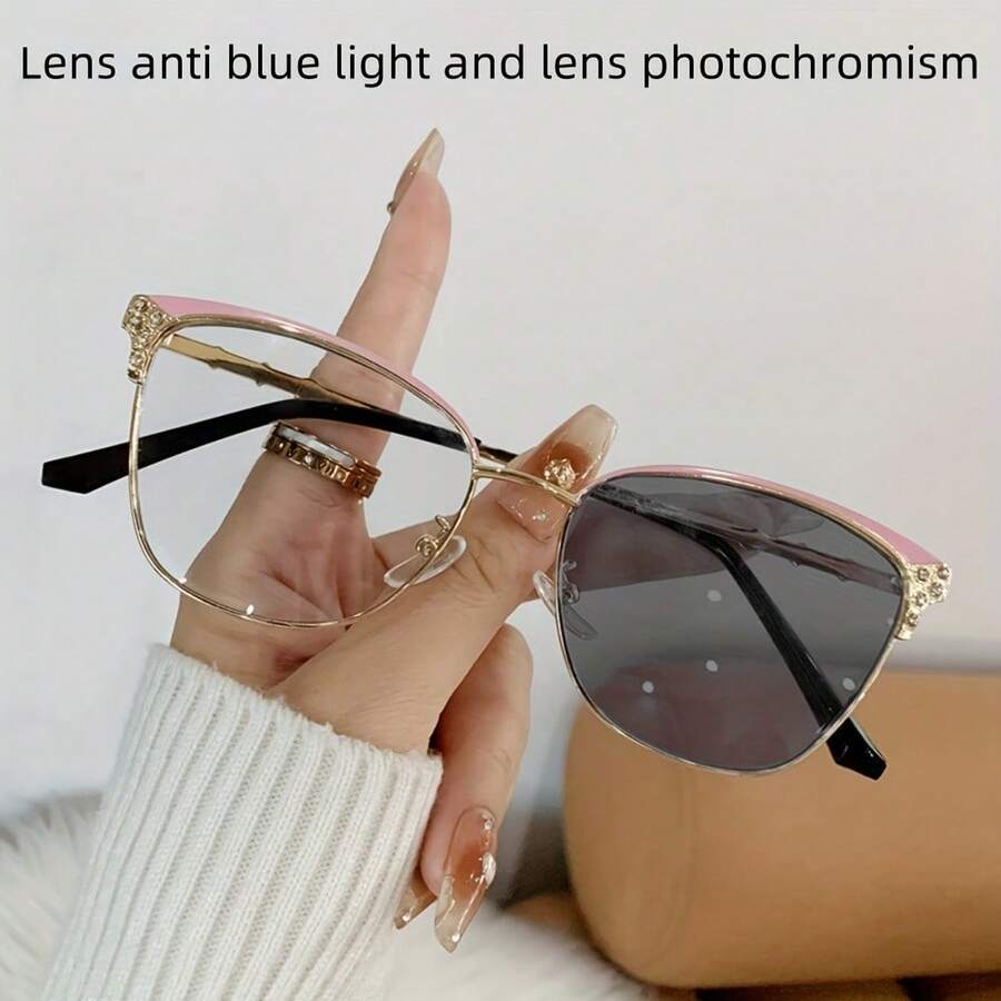 Sunglasses Cat Eye - Modieuze damesbril met strass steentjes, multifunctioneel