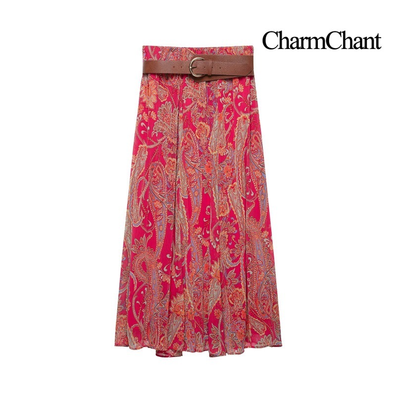 CHARMCHANT Dames Paisley Print - Midi Skirt Floral recensie en prijs